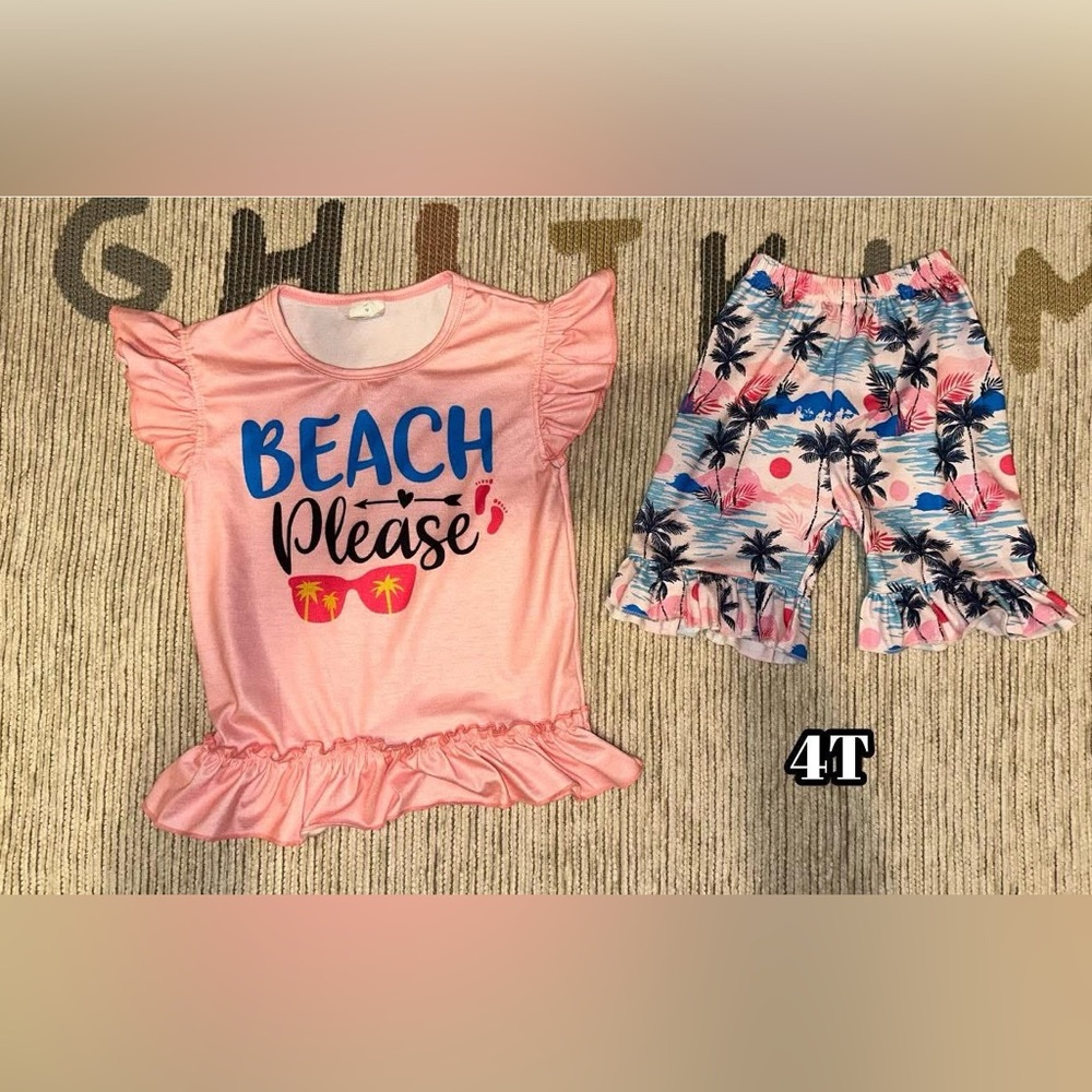 Boutique “BEACH” outfit NWOT Size 4T
